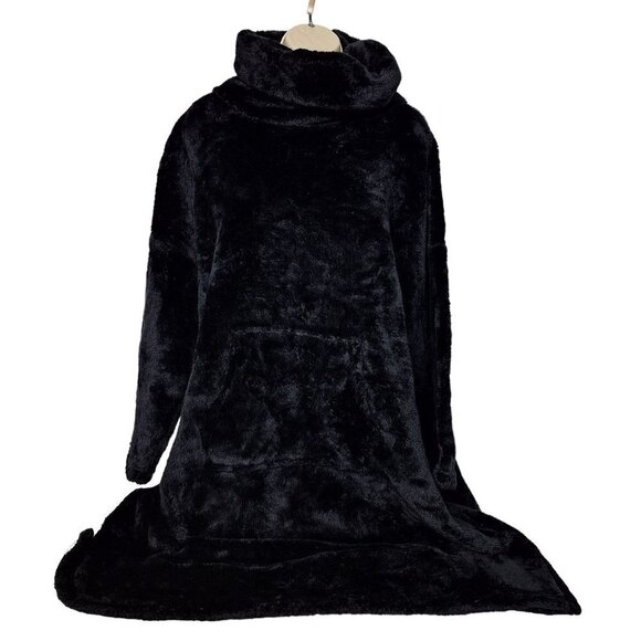 Stan Herman Women's Silky Shaggy Plush Cuddler Missy One Size Solid Black - Picture 1 of 5